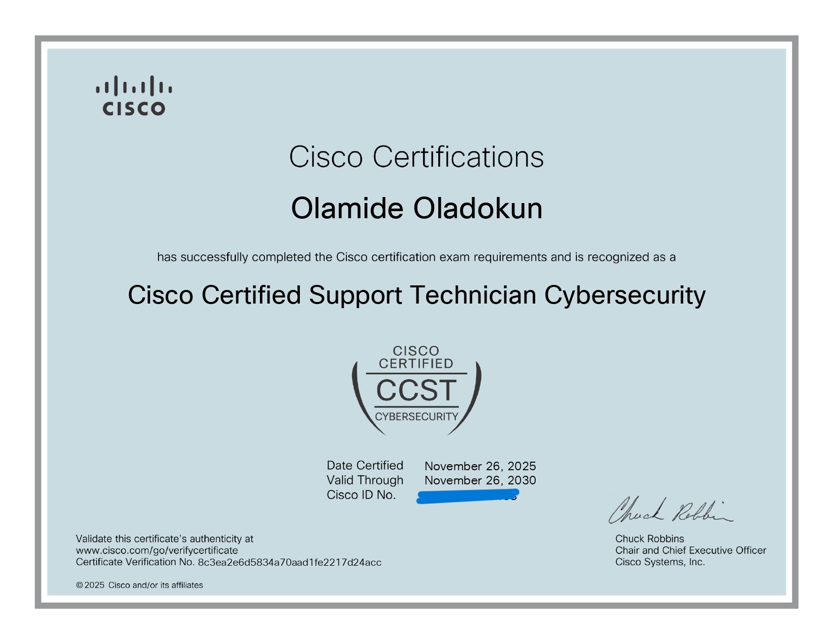 Cisco Certified Support Technician Cybersecurity
